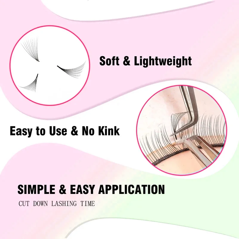 TDANCE 1500 Fans Loose Fans Slim Narrow Sharp Stem Pointy Base Loose Fans Medium Stem Thin Premade Volume Fans Eyelashes