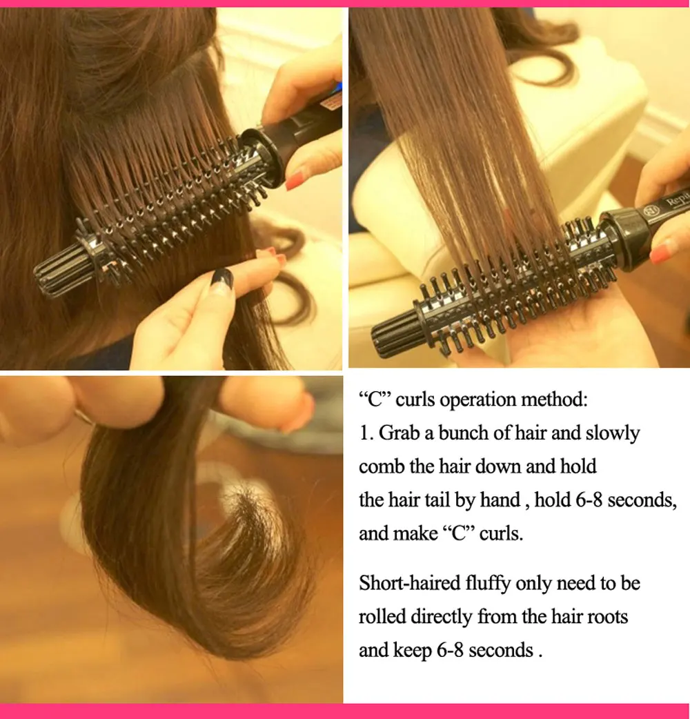 Ceramic Hair Brush Curler Electric Hair brush Comb Hair Curling Roller Hair Curling Iron