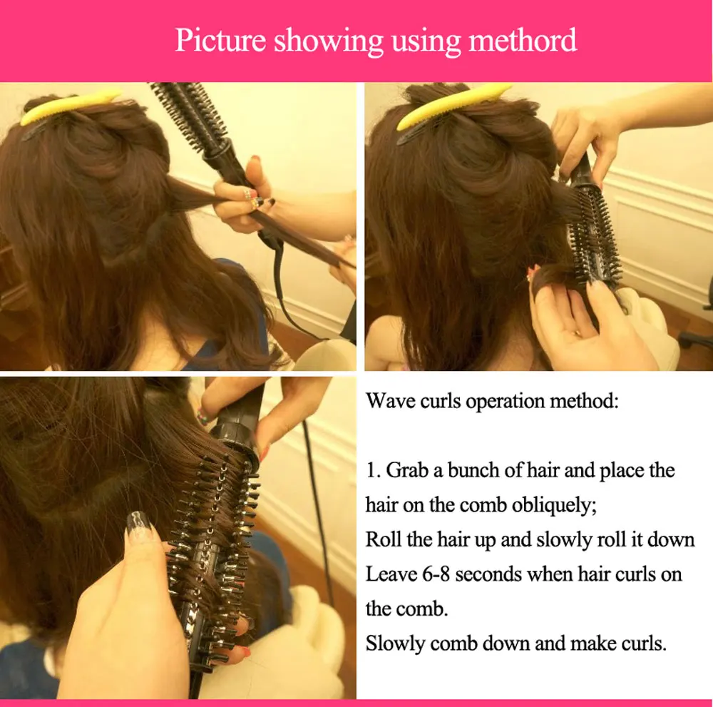 Ceramic Hair Brush Curler Electric Hair brush Comb Hair Curling Roller Hair Curling Iron