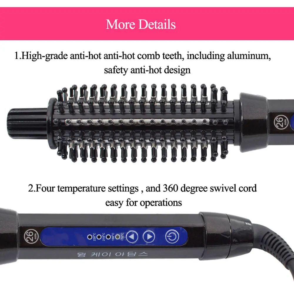 Ceramic Hair Brush Curler Electric Hair brush Comb Hair Curling Roller Hair Curling Iron