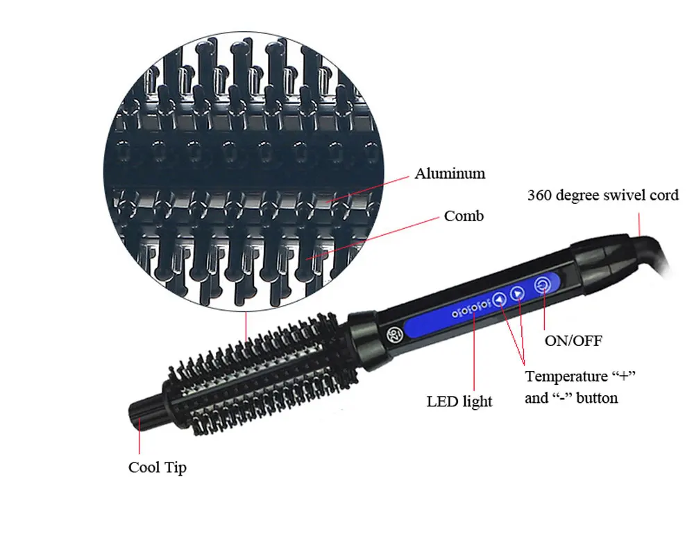 Ceramic Hair Brush Curler Electric Hair brush Comb Hair Curling Roller Hair Curling Iron