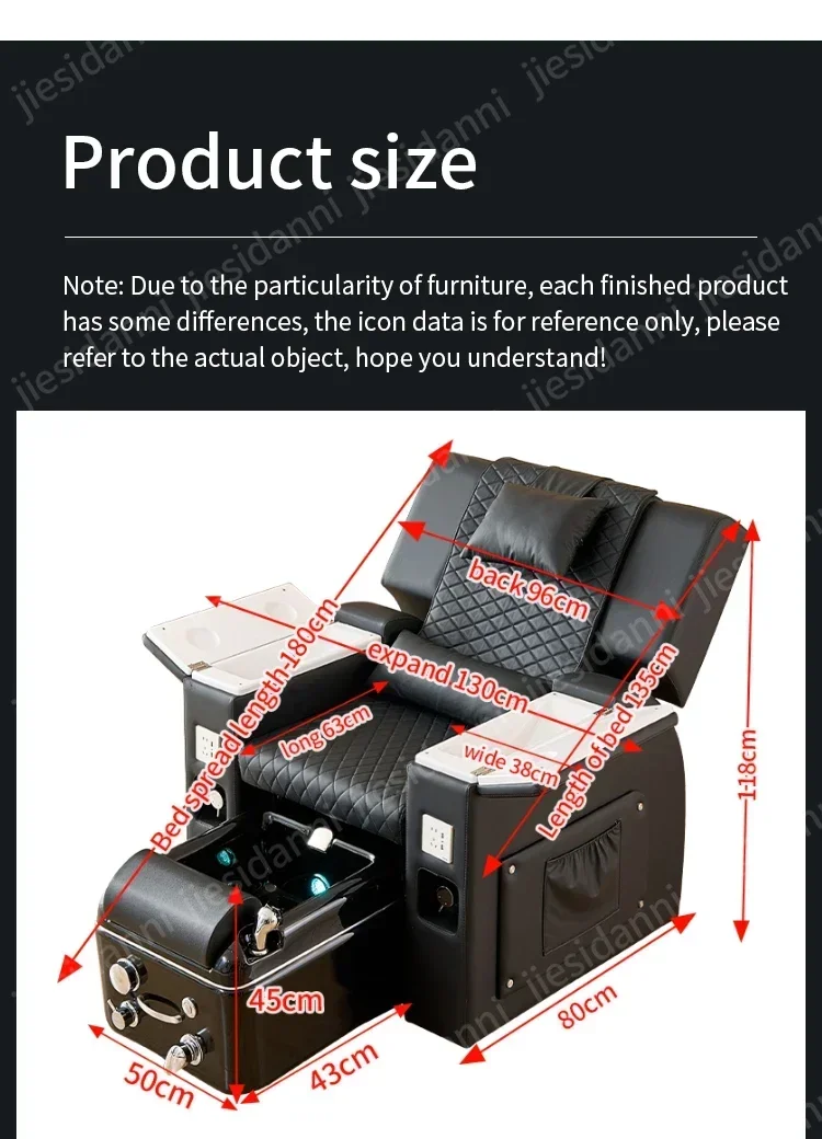 2026 Professional Pedicure Spa Recliner Chair, Foot Bath Tub Beauty Salon Manicure Pedicure Furniture.