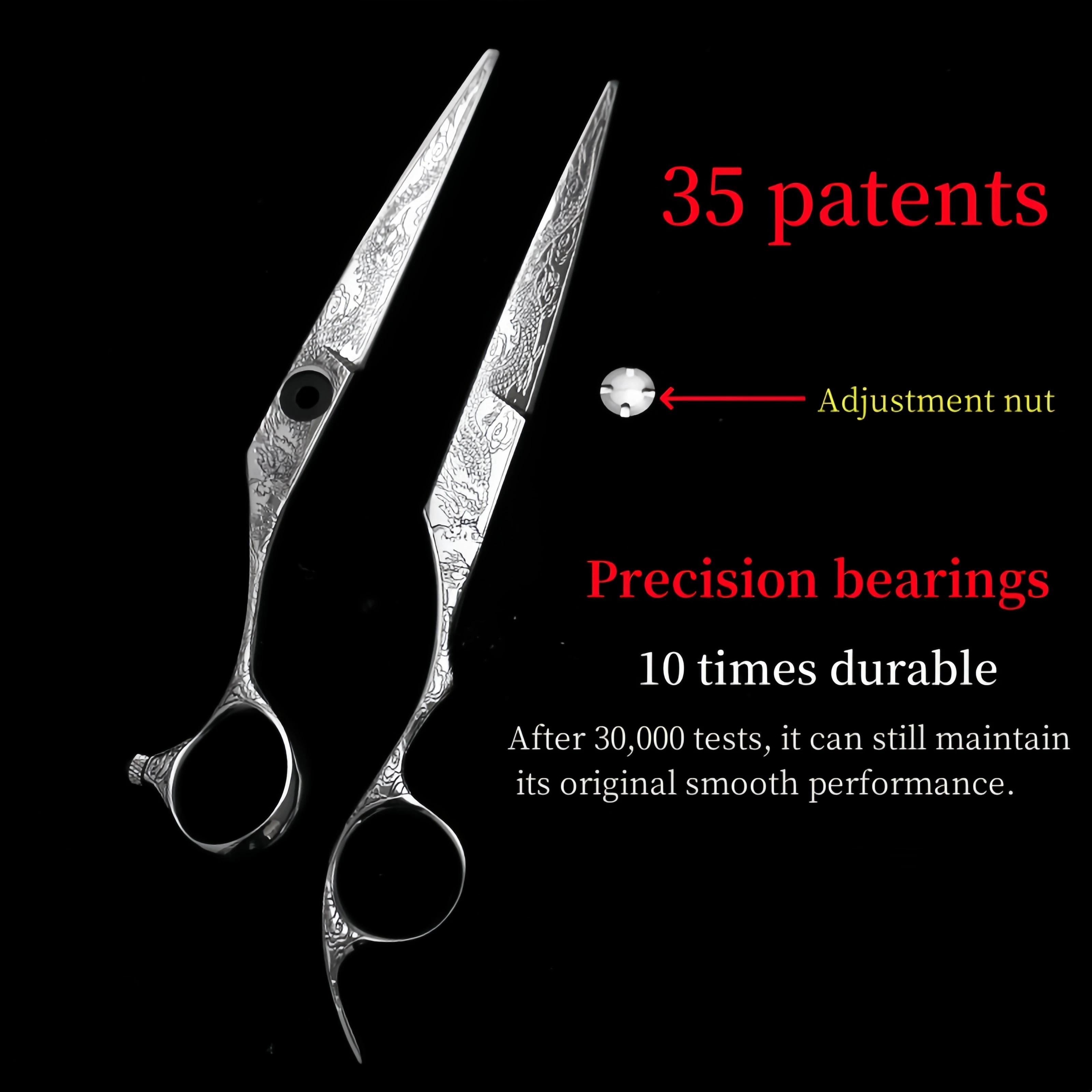 Barber Scissors Patterned Scissors 6.0 Inch High-End Hair Cutting Scissors Hair Salon Exclusive Scissors Set