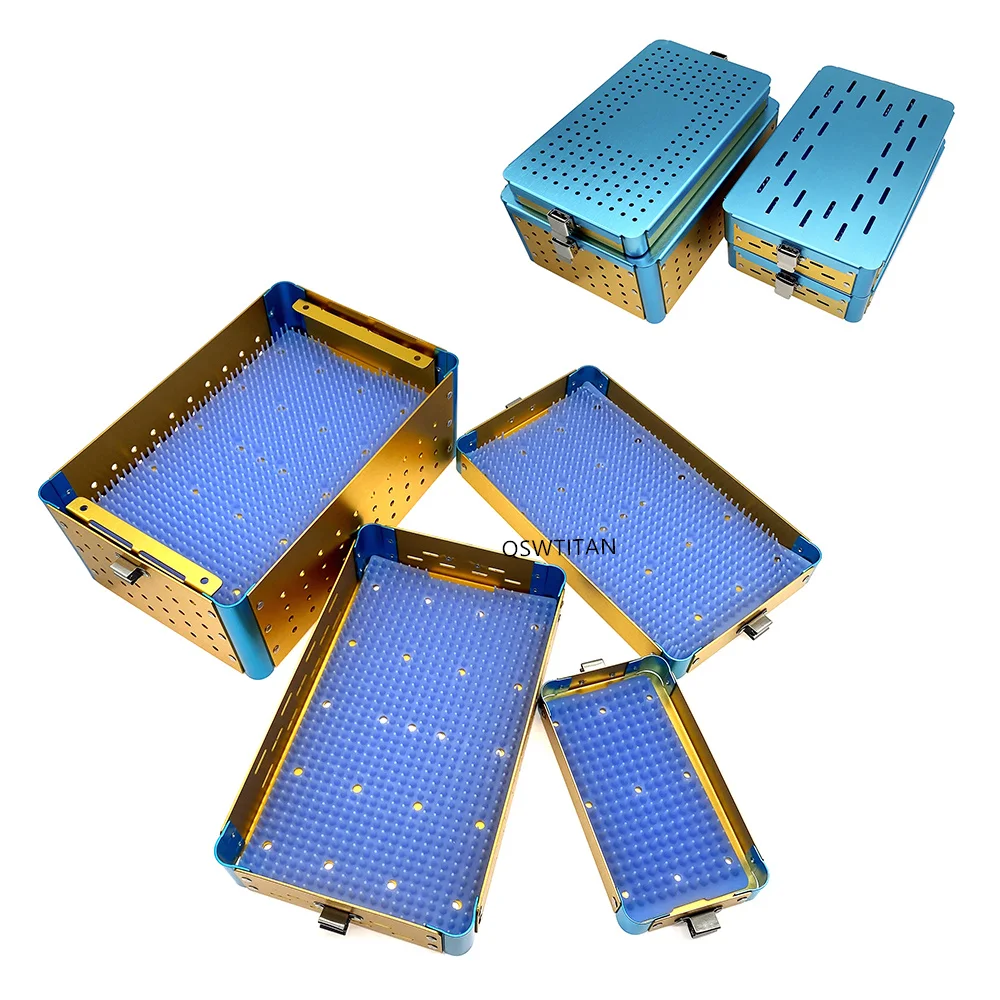 Aluminium Sterilization Case For Opthalmic Dental Surgical Instrument Tools Disinfection Tray Box