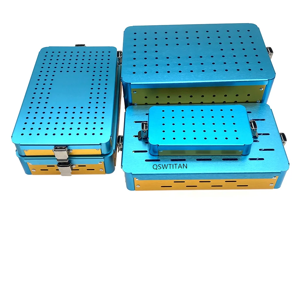 Aluminium Sterilization Case For Opthalmic Dental Surgical Instrument Tools Disinfection Tray Box