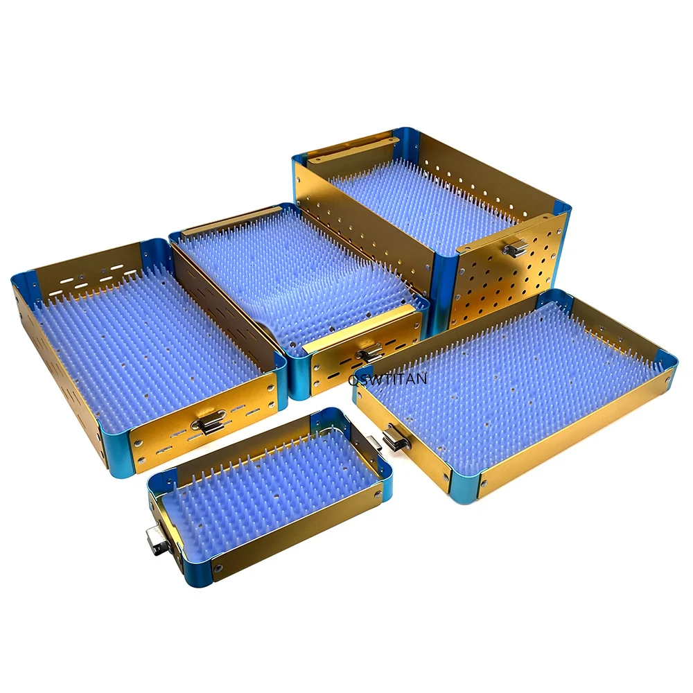 Aluminium Sterilization Case For Opthalmic Dental Surgical Instrument Tools Disinfection Tray Box