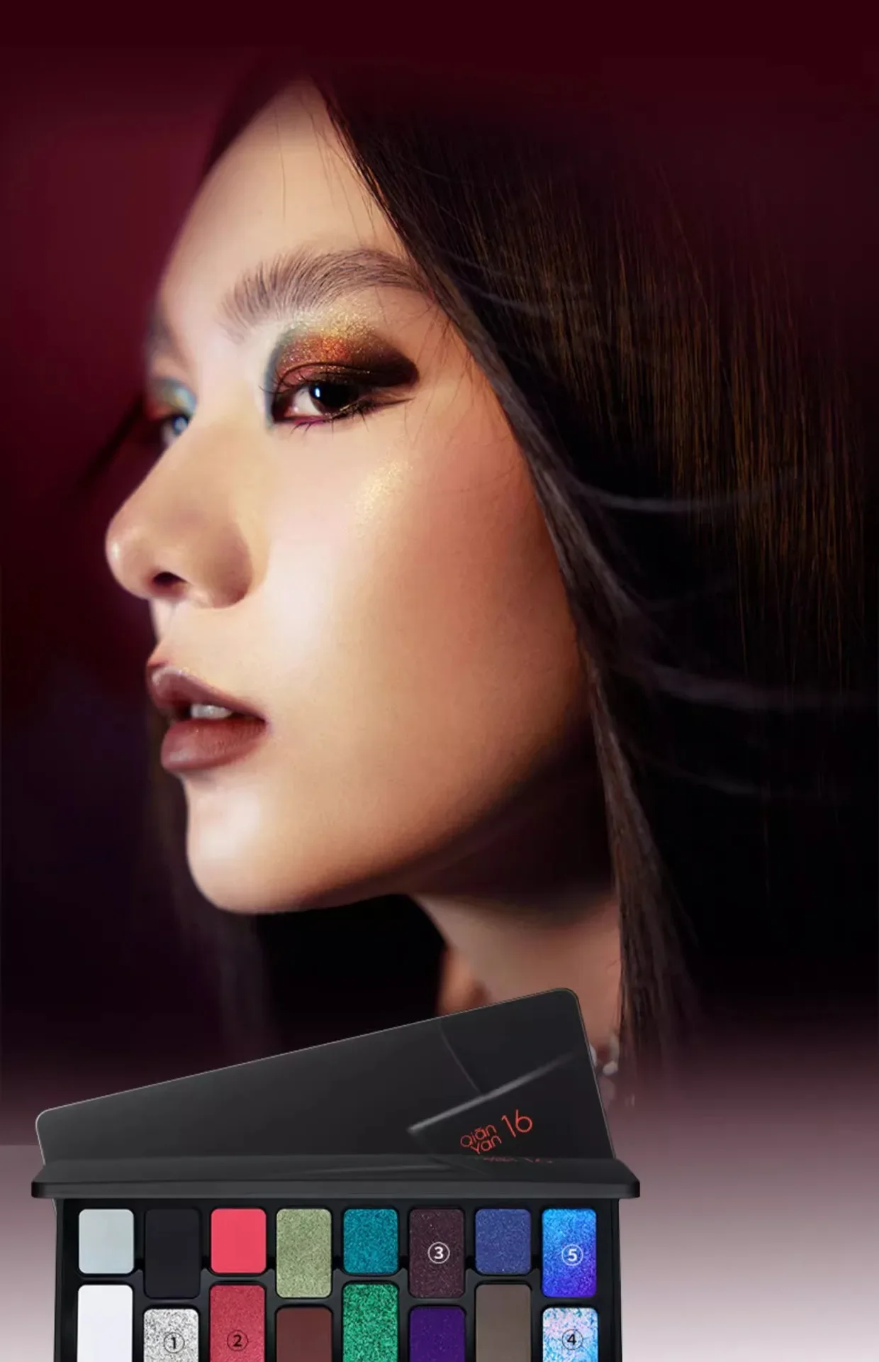 QianYan 16Colors Pink Brown Cowboy Blue Smoky Eyeshadow Christmas Multicolor Matte Pearl Eye Makeup Palette