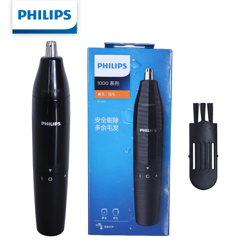 Philips NT1620 Nose Hair Trimmer Rotating Fully Washable Safe & Painless Removal for Nose, Ear & Eyebrow Hair