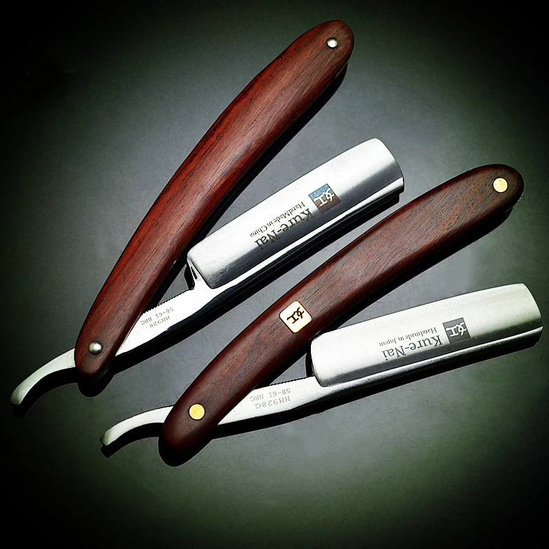 4pcs/set S45C Carbon Steel Straight Razor Men Shaving Rosewood Handle Razors Barber Manual Scraper Sharp Shaver G1123
