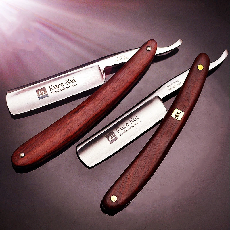 4pcs/set S45C Carbon Steel Straight Razor Men Shaving Rosewood Handle Razors Barber Manual Scraper Sharp Shaver G1123