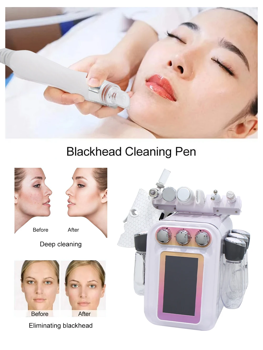 New Water Dermabrasion Machine Deep Facial Cleaning Lifting Water Oxygen Spray Skin Care Bubble SPA Beauty Equipment