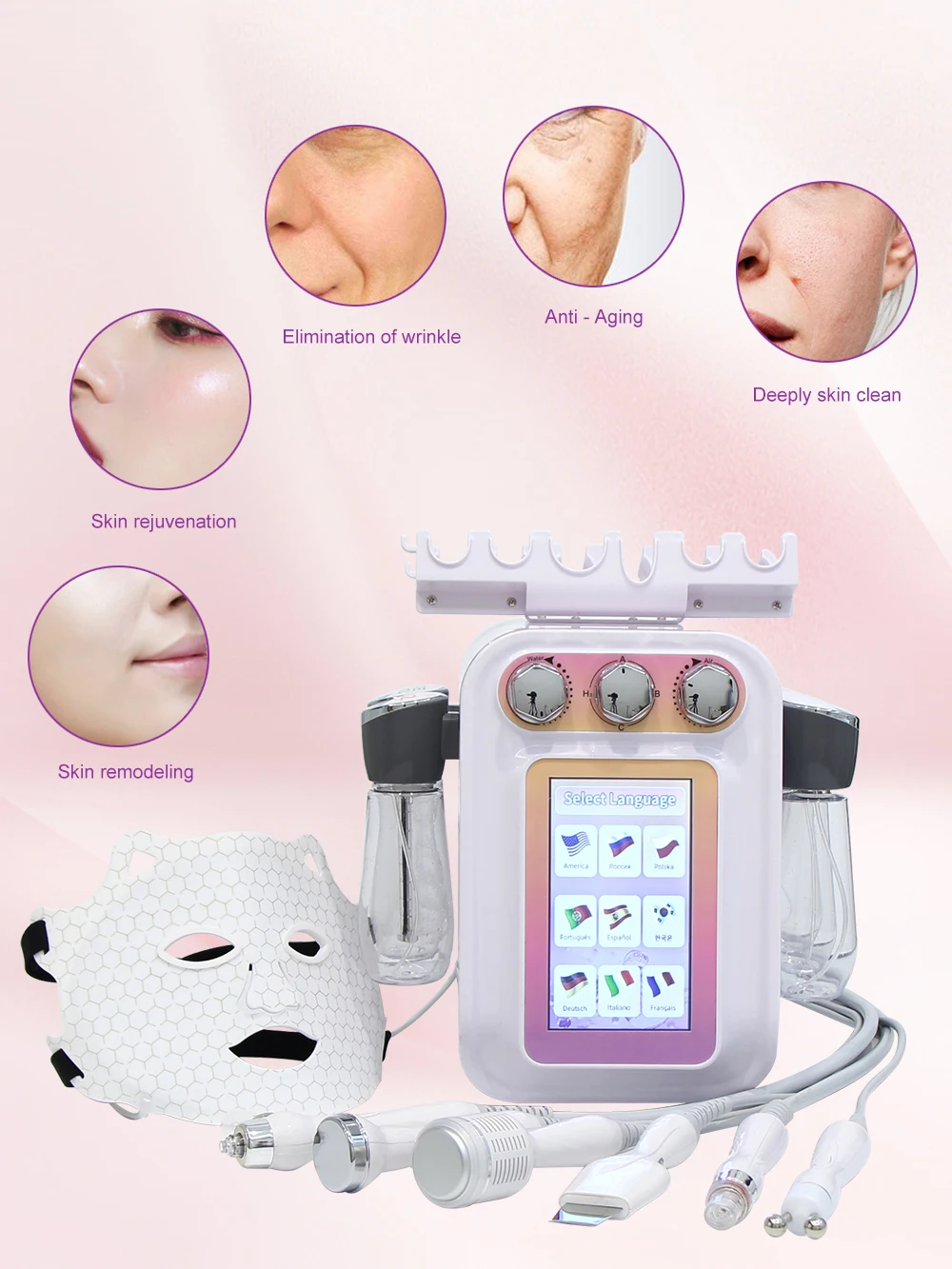 New Water Dermabrasion Machine Deep Facial Cleaning Lifting Water Oxygen Spray Skin Care Bubble SPA Beauty Equipment