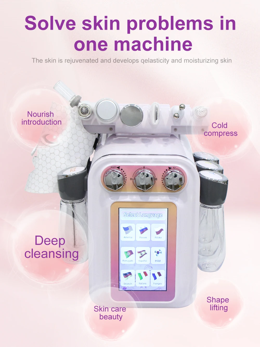 New Water Dermabrasion Machine Deep Facial Cleaning Lifting Water Oxygen Spray Skin Care Bubble SPA Beauty Equipment