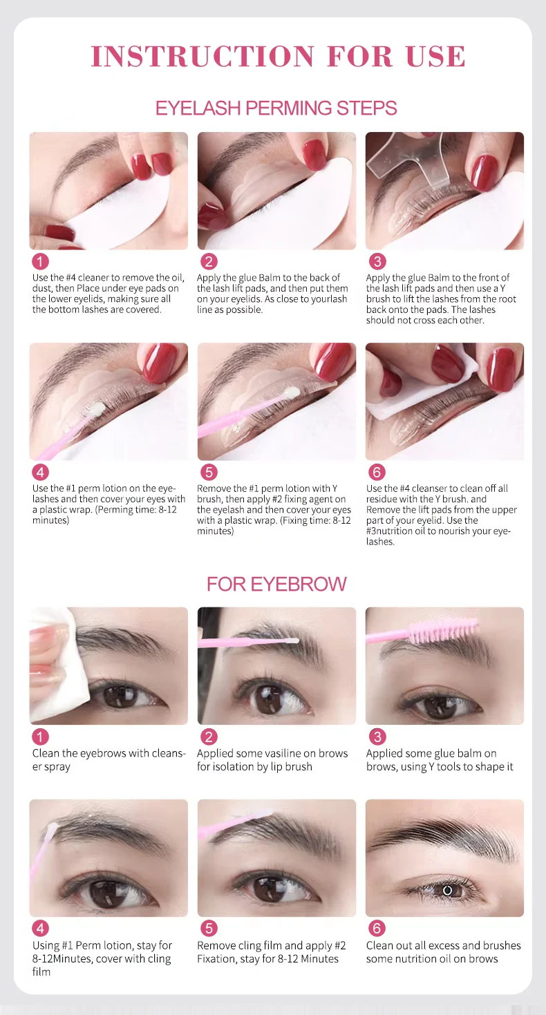 Semi-Permanent Brow or Lash Lift Kit Professional Eyelash Perm Kit Lamination Eyelash Lifting Perming Lashes Eyes Makeup