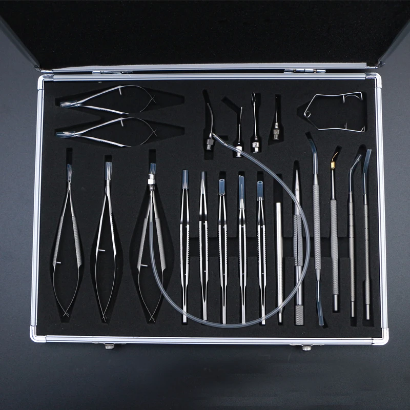 Ophthalmic instrument set needle holding suture corneal scissors ophthalmic forceps stainless steel titanium