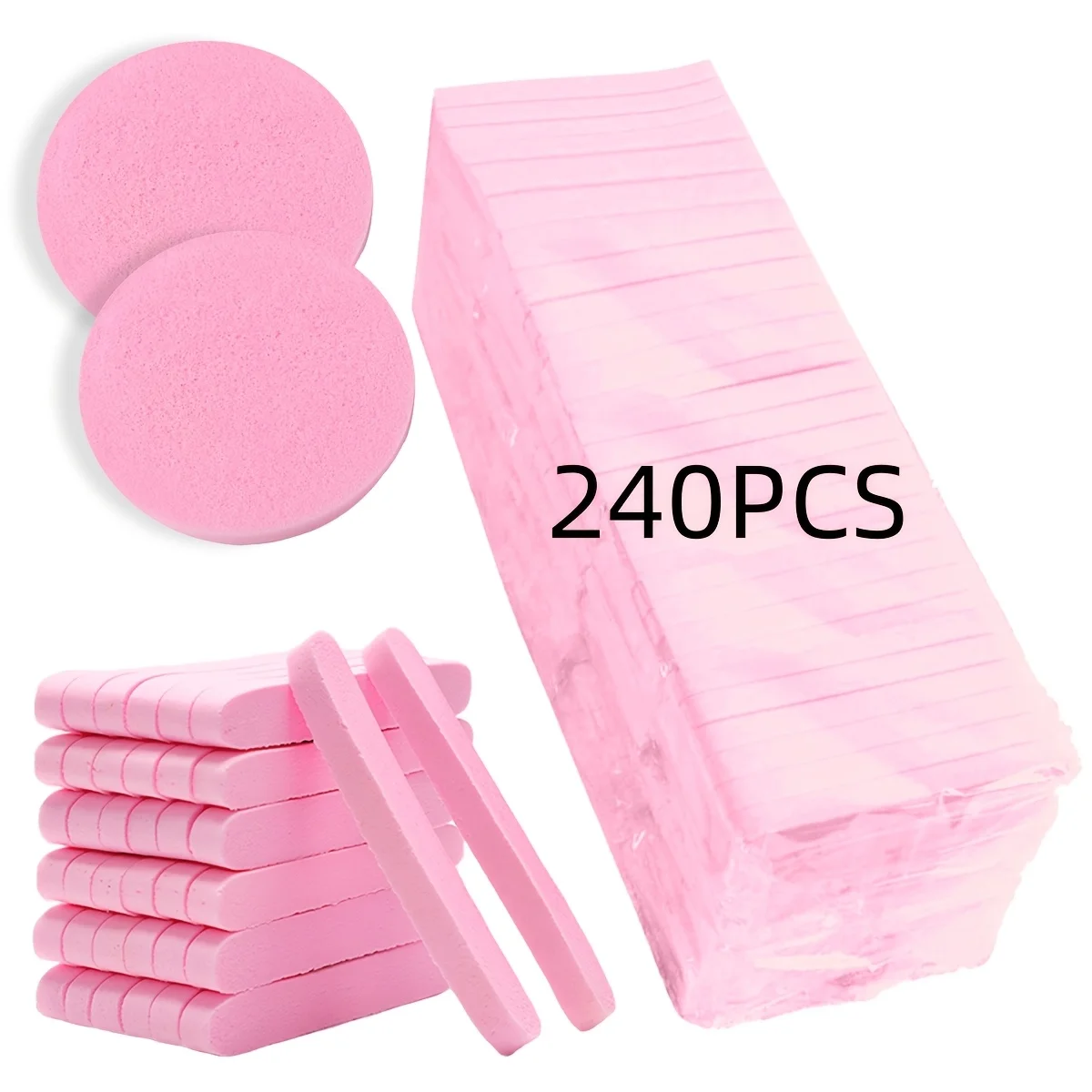 Facial Sponges - 240pcs - Compressed Facial Sponges for Washing The Face, Sponge Pads for Exfoliating Masks, And Makeup Removal.