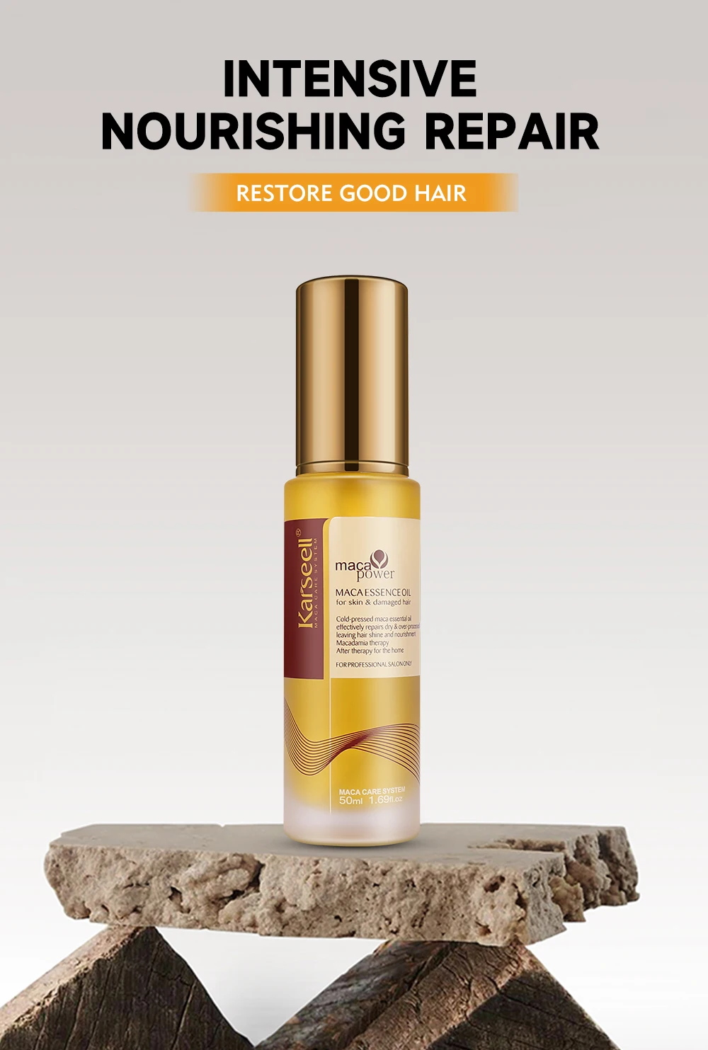 Karseell 50ml Moroccan Argan Oil for Hair Healing Cold Pressed Weightless Argan Oil Hair Serum for Dry Damaged Hair