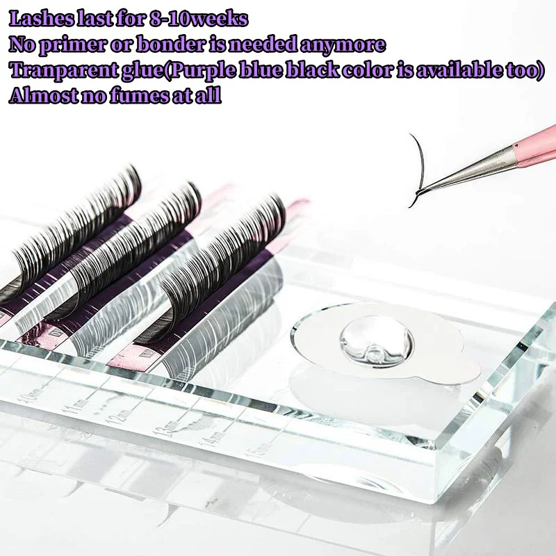 3 Bottles UV Eyelash Glue Gel 6ml Fake Lashes Eyelash Extension Adhesive Black Quick Dry Long-Lasting Professional Supplies Tool