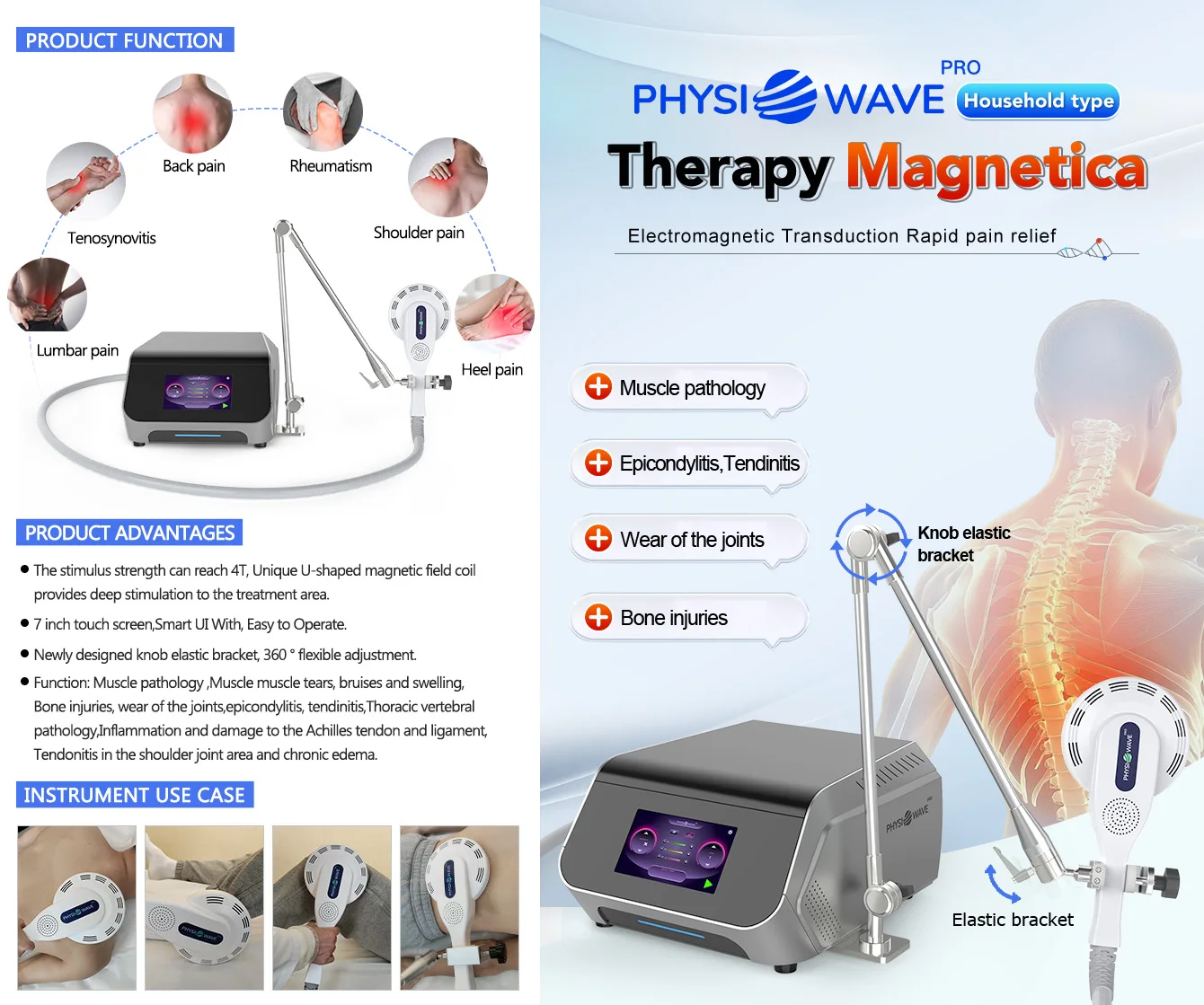 CE Therapy MagneticaElectromagnetic Transduction Rapid pain relief Stimulus strength 4 TeslaTreatment area 9cm*9cm