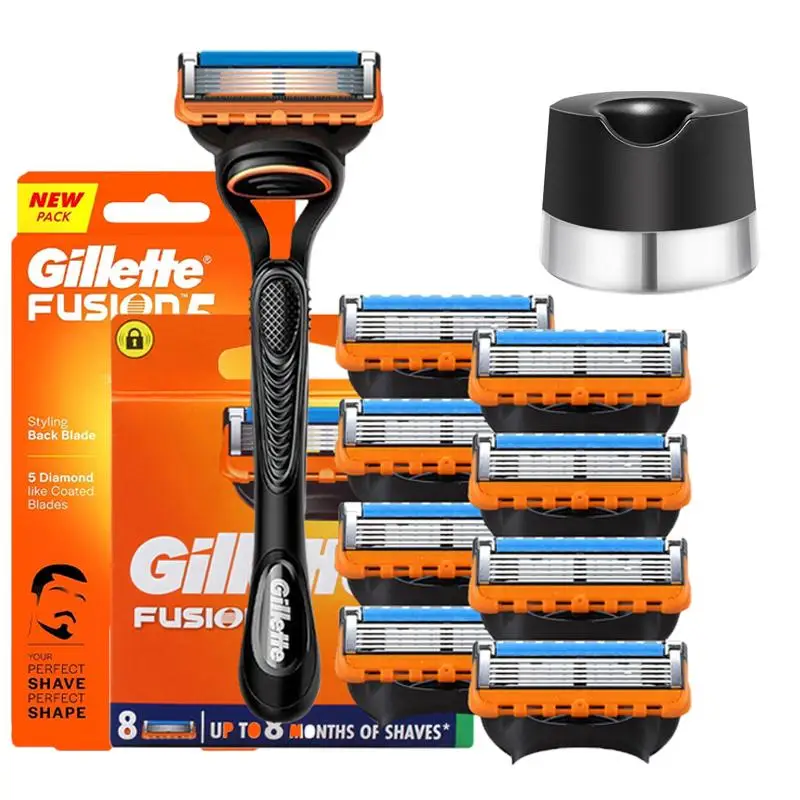 Gillette Fusion 5 Razor Men's Shaving Set 5 Layers Safety Manual Shaving Head Anti-Friction Blade Beard Shaver Refills Self Care