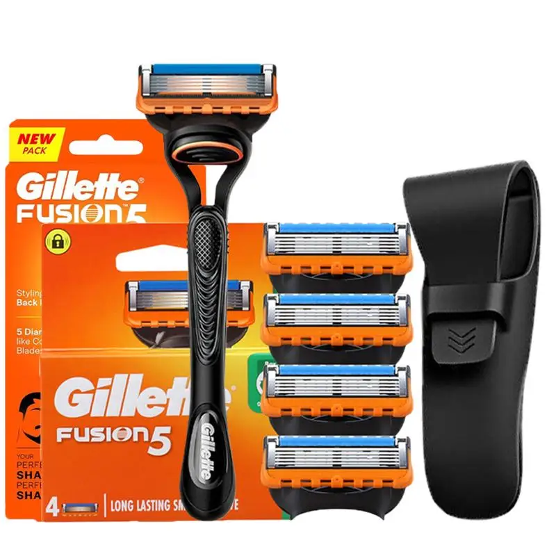 Gillette Fusion 5 Razor Men's Shaving Set 5 Layers Safety Manual Shaving Head Anti-Friction Blade Beard Shaver Refills Self Care