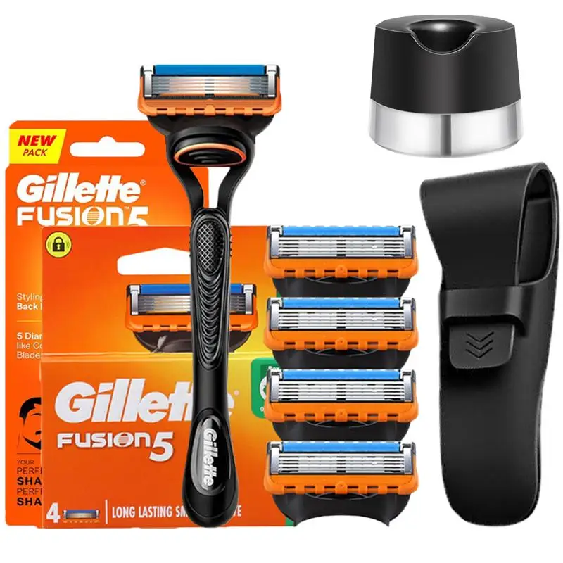 Gillette Fusion 5 Razor Men's Shaving Set 5 Layers Safety Manual Shaving Head Anti-Friction Blade Beard Shaver Refills Self Care