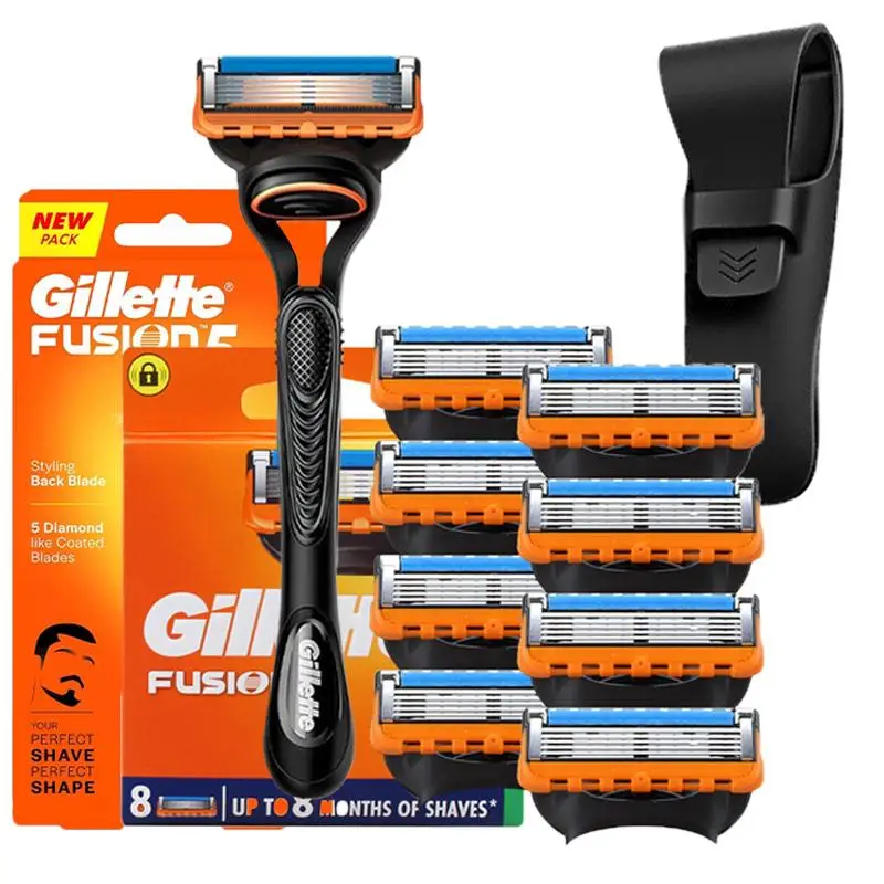 Gillette Fusion 5 Razor Men's Shaving Set 5 Layers Safety Manual Shaving Head Anti-Friction Blade Beard Shaver Refills Self Care