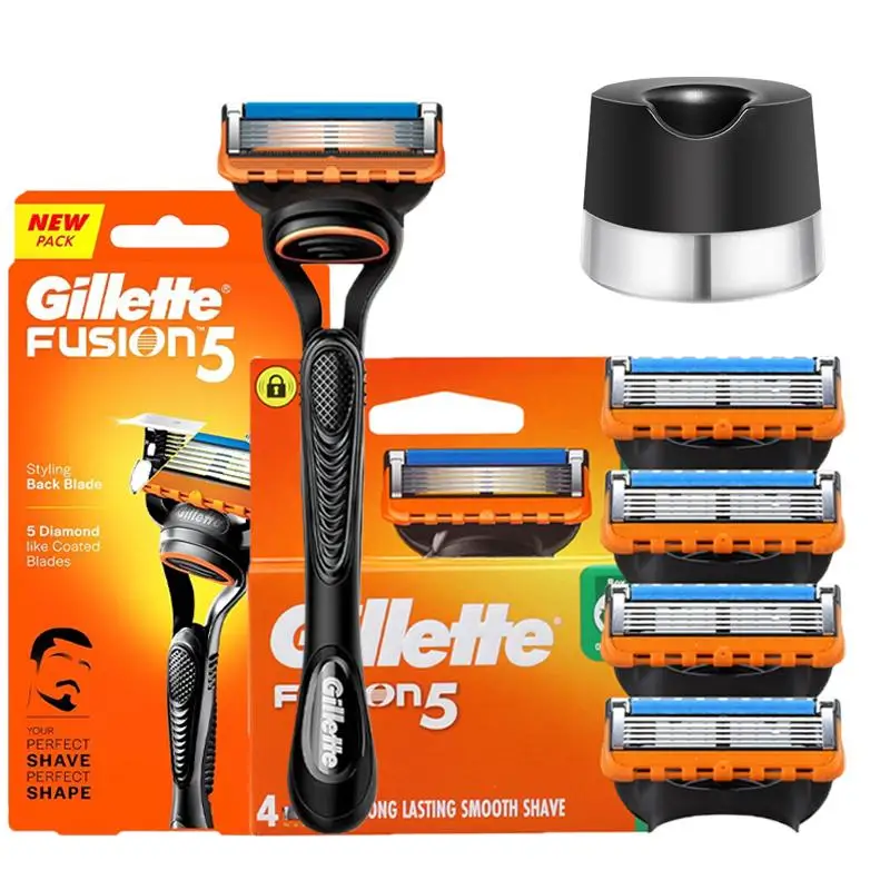 Gillette Fusion 5 Razor Men's Shaving Set 5 Layers Safety Manual Shaving Head Anti-Friction Blade Beard Shaver Refills Self Care