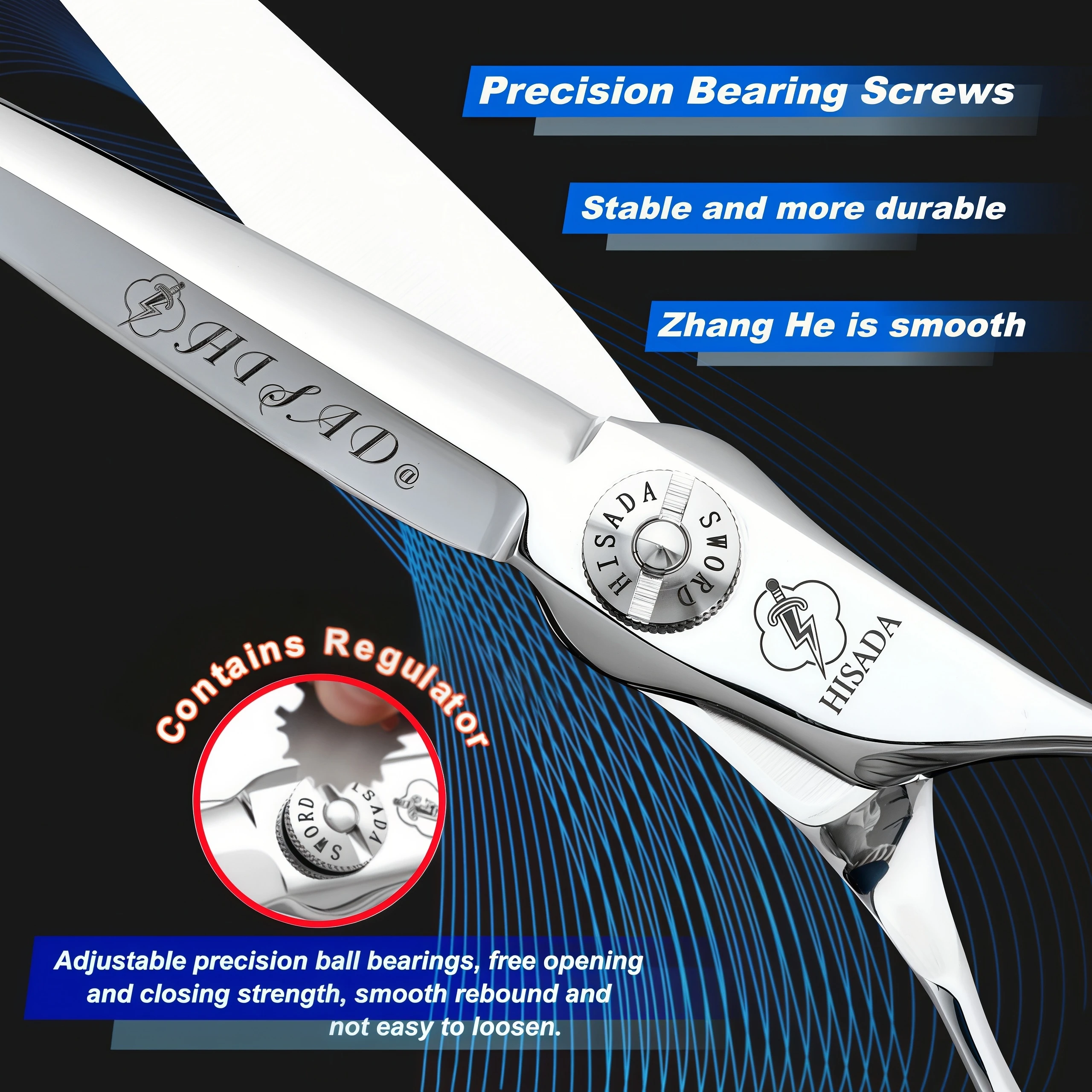 HISADA Hairdressing Scissors 6.0 Inch Scissors VG10 Material High End Salon Hair Cutting Professional Hairdressing Scissors