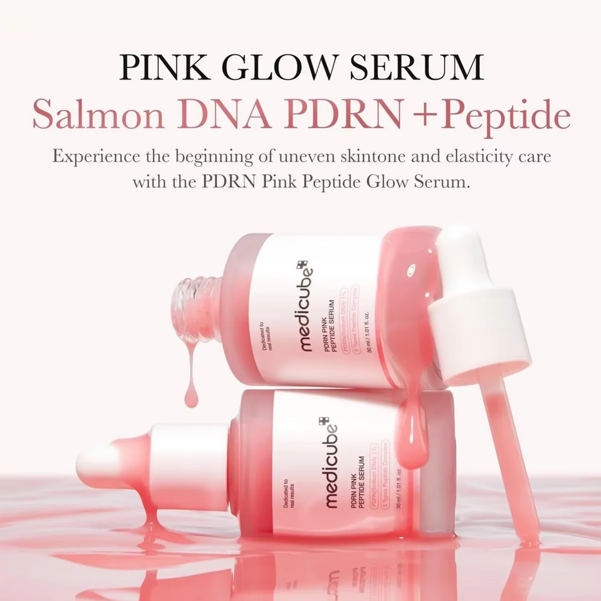 Medicube Salmon DNA PDRN Pink Peptide Serum,Smooth&Fast-Absorbing,Refreshing&Non-Sticky,Korean Skincare,K-Beauty,Korean Makeup