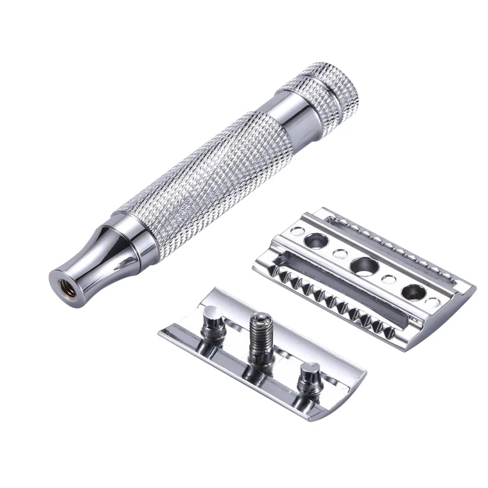 5 Blades 1 Razor Men Shaving Classic Safety Razor Copper Alloy Manual Razors Double Edge Razor Travel Kit Wet Shaver