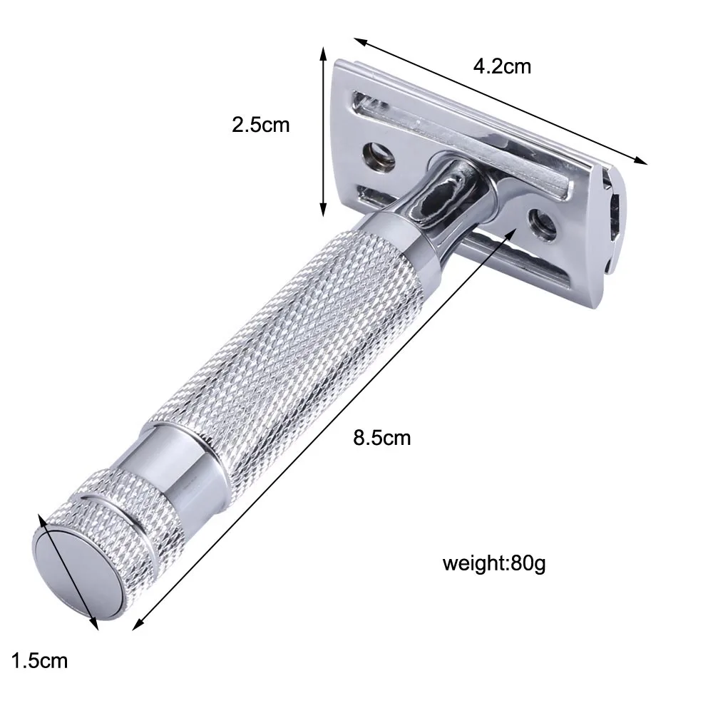 5 Blades 1 Razor Men Shaving Classic Safety Razor Copper Alloy Manual Razors Double Edge Razor Travel Kit Wet Shaver
