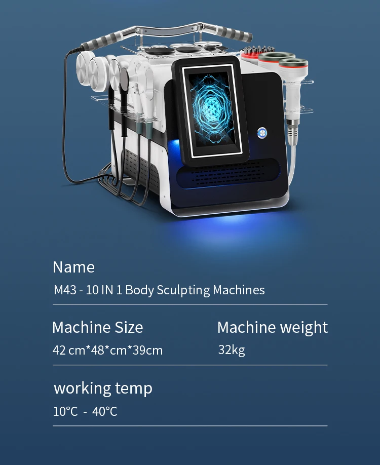 10 in 1 Body Sculpt Fast Weight Loss Cellulite Remover Body Sculpting 448k Cet Ret EMS Vacuum Cavitation Device