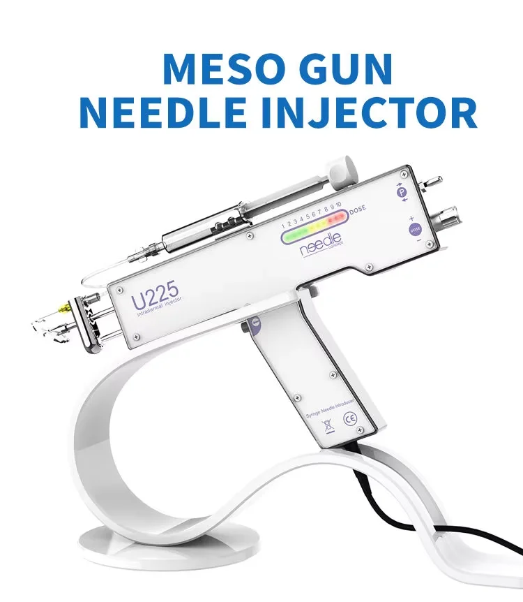 U225 Stainless Steel & Plastic Portable Mesotherapy Gun Needleless Anti-Aging Crystal Skin Scalp Face Rejuvenation