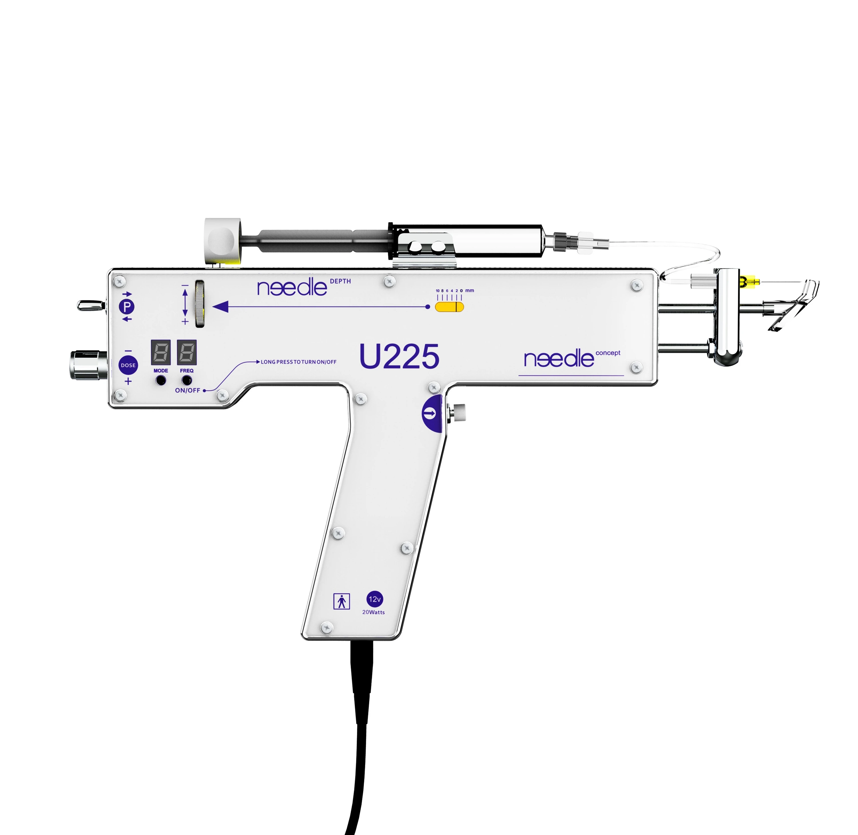 U225 Stainless Steel & Plastic Portable Mesotherapy Gun Needleless Anti-Aging Crystal Skin Scalp Face Rejuvenation