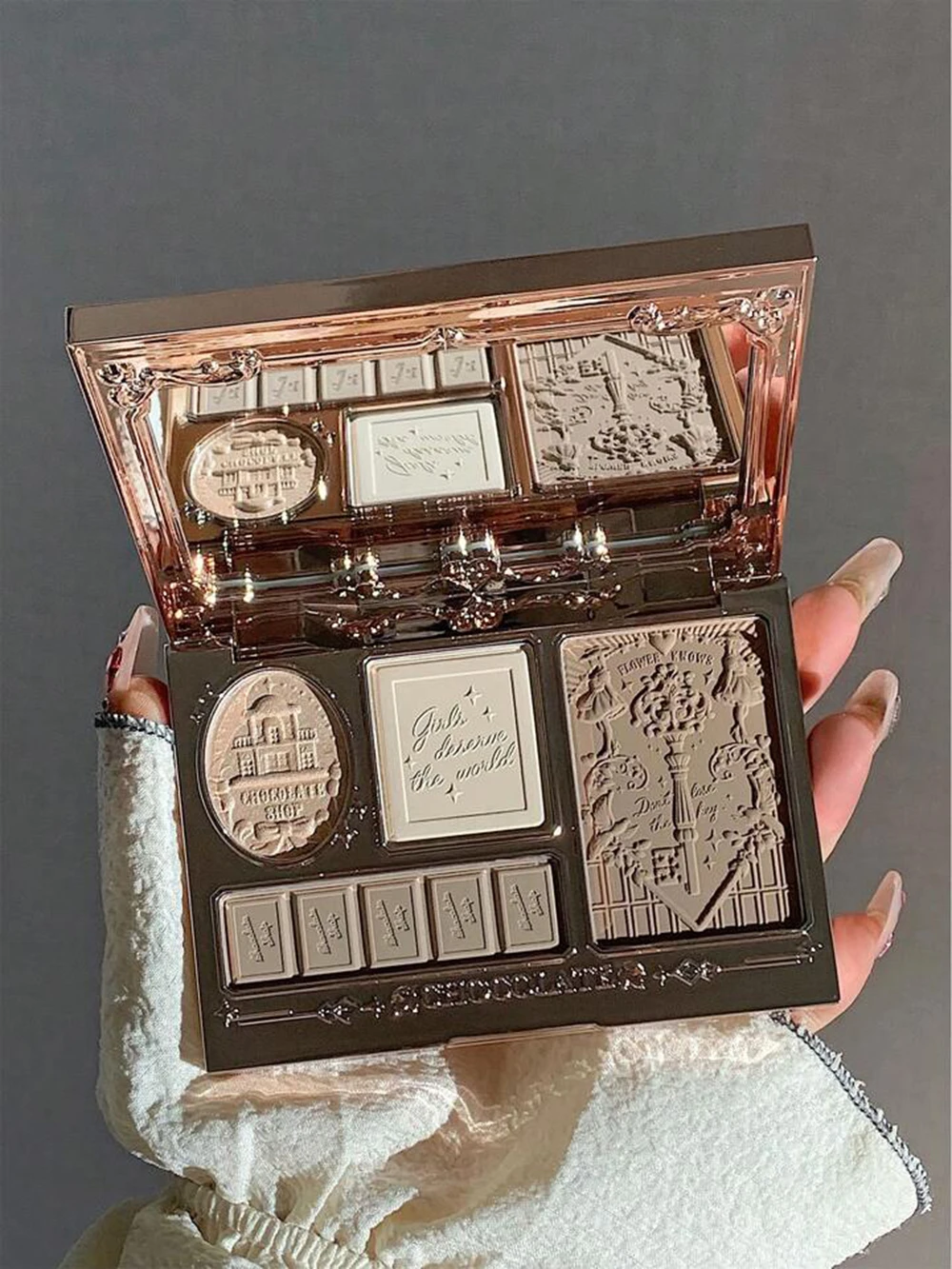 Flower Knows Chocolate Contour Palette Highlighter Face Sculpting Makeup Waterproof Long Lasting Bronzer Nose Vegan Beauty