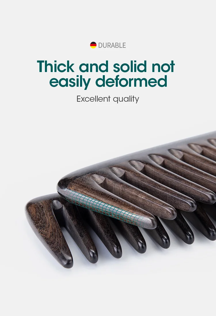 MR.GREEN Natural Wood Comb Wide Tooth Wet Hair Combs Anti-Static Styling Comb for Long Hair Head Acupuncture Point Massage