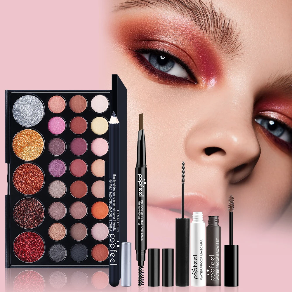 All in One Makeup Kit Full Makeup Kit Gift for Women Teen Girl Nude Eyeshadow Foundation Primer Brush Nude Lipgloss