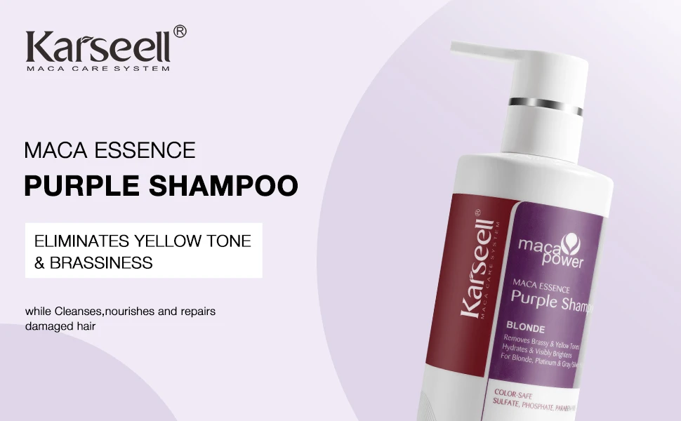Karseell Purple Hair Mask Purple Shampoo Professional Neutralizes Brass Yellow Tones For Blonde Silver Gray Highlighted Hair
