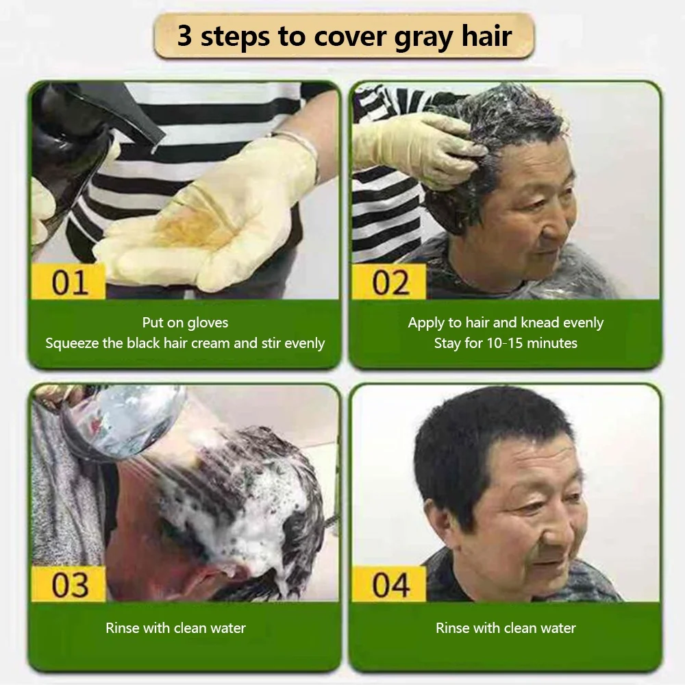 Mokeru Long Lasting Permanent Hair Color Natrual Ginger Hair Dye Black Shampoo for Women and Men Fast Beatuy Health Products
