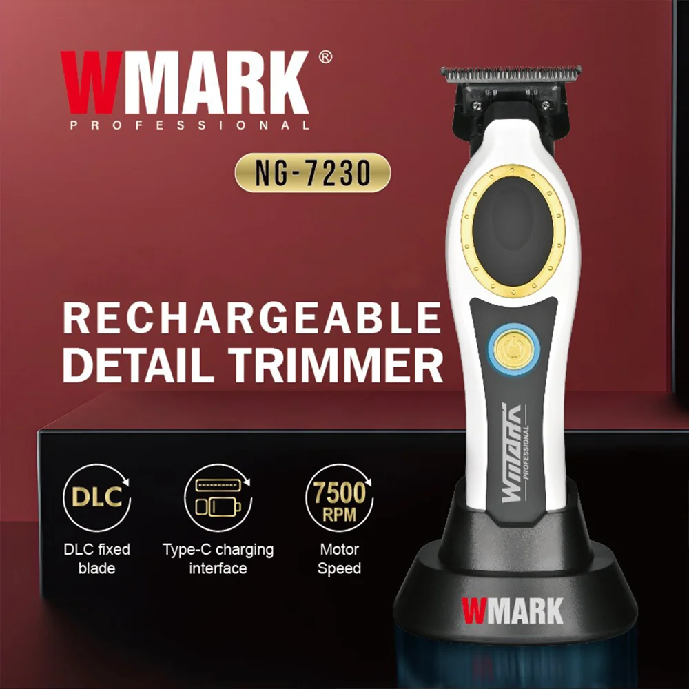 New Hair Clippers WMARK NG-7230 Oil Head Finishing Electric Hair Clippers Selling Hot Charging Seat Hair Salon