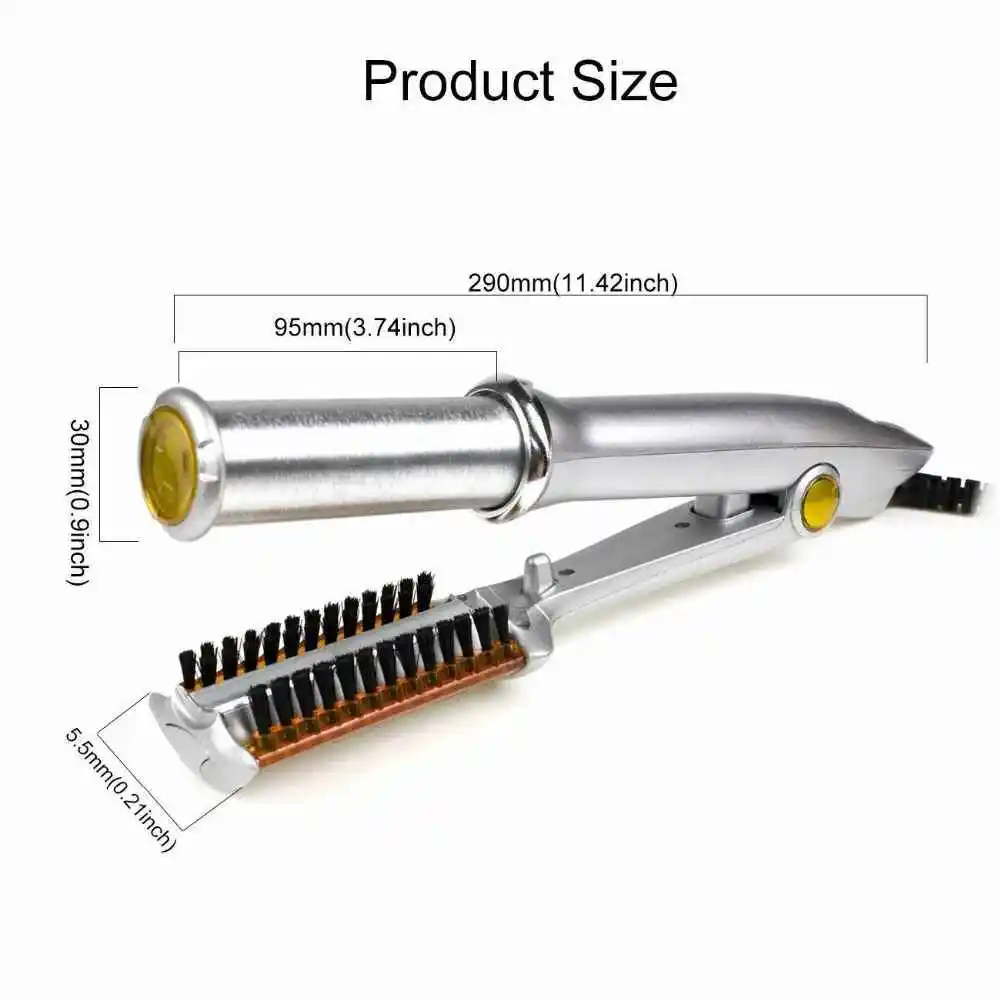 Hair Curling Iron Max 2-Way Rotating Hair Curler 2 In 1 Electric Heating Straightening Hair Curler Brushes Instyler Professional