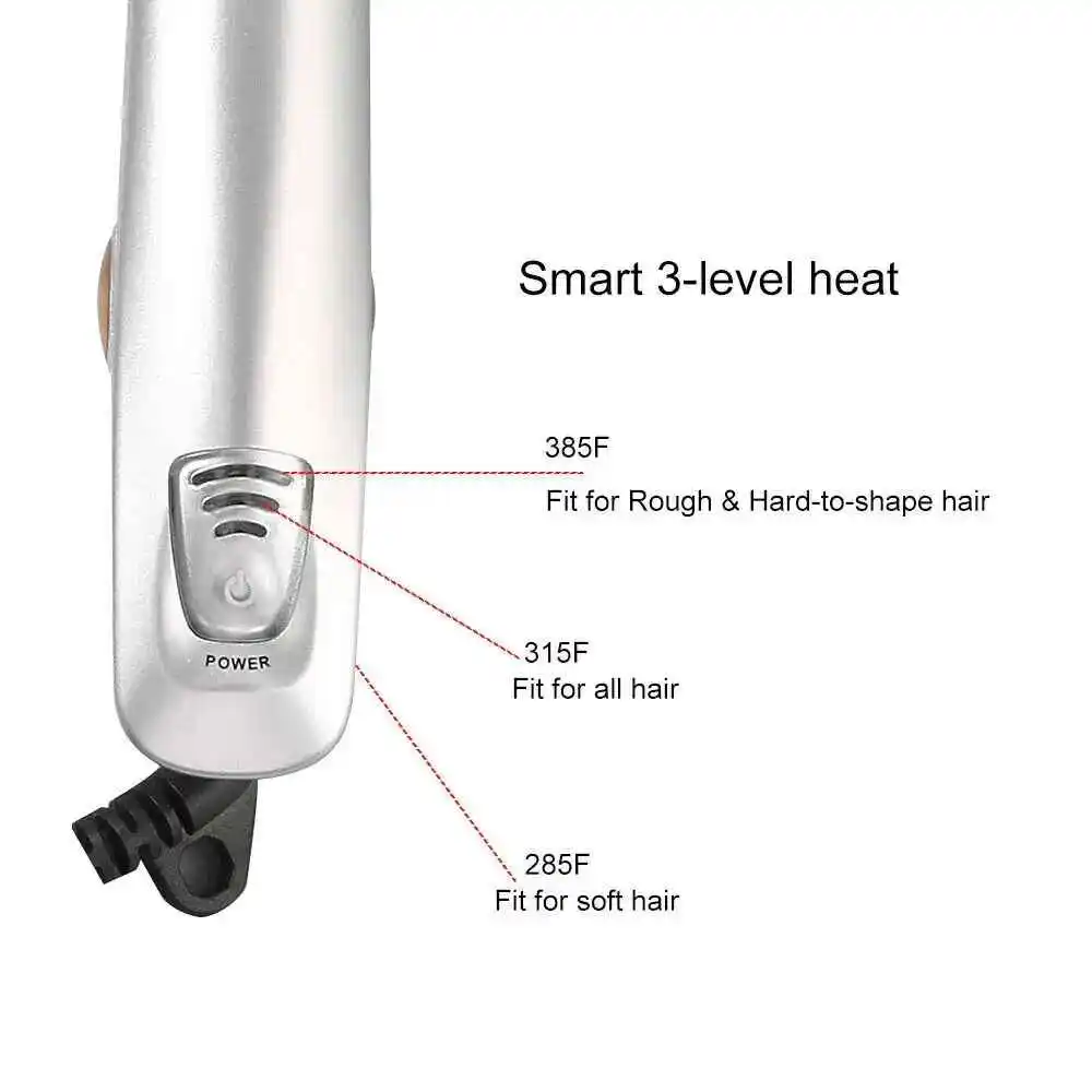 Hair Curling Iron Max 2-Way Rotating Hair Curler 2 In 1 Electric Heating Straightening Hair Curler Brushes Instyler Professional