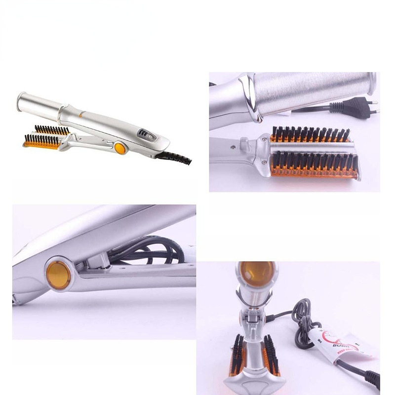 Hair Curling Iron Max 2-Way Rotating Hair Curler 2 In 1 Electric Heating Straightening Hair Curler Brushes Instyler Professional