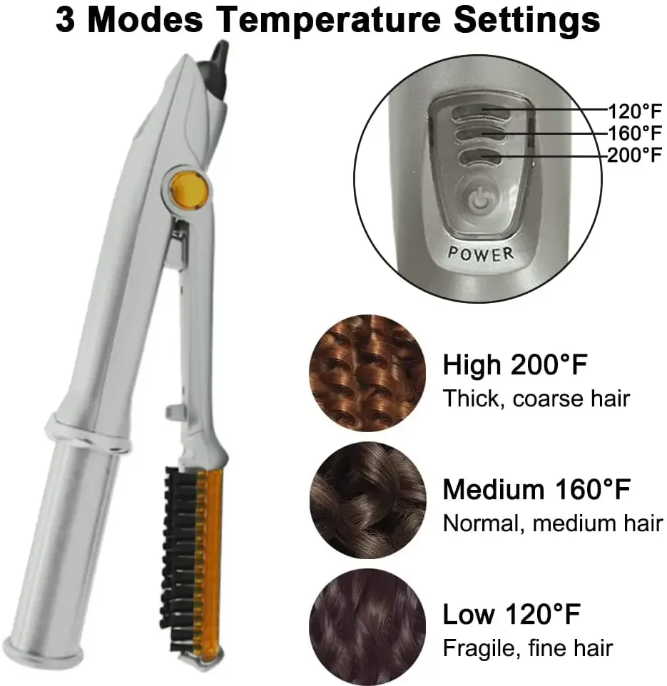 Hair Curling Iron Max 2-Way Rotating Hair Curler 2 In 1 Electric Heating Straightening Hair Curler Brushes Instyler Professional