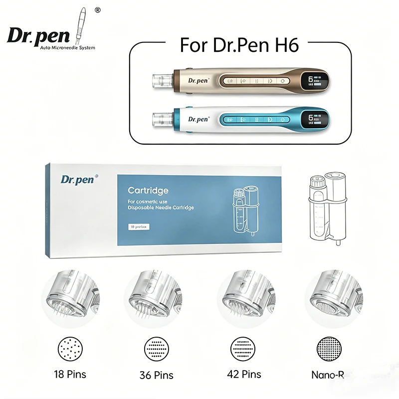 10Pcs Dr Pen H6 Cartridge Derma Pen Microneedling Pen Replacement Parts Needle Kits Needles Length 0.25MM