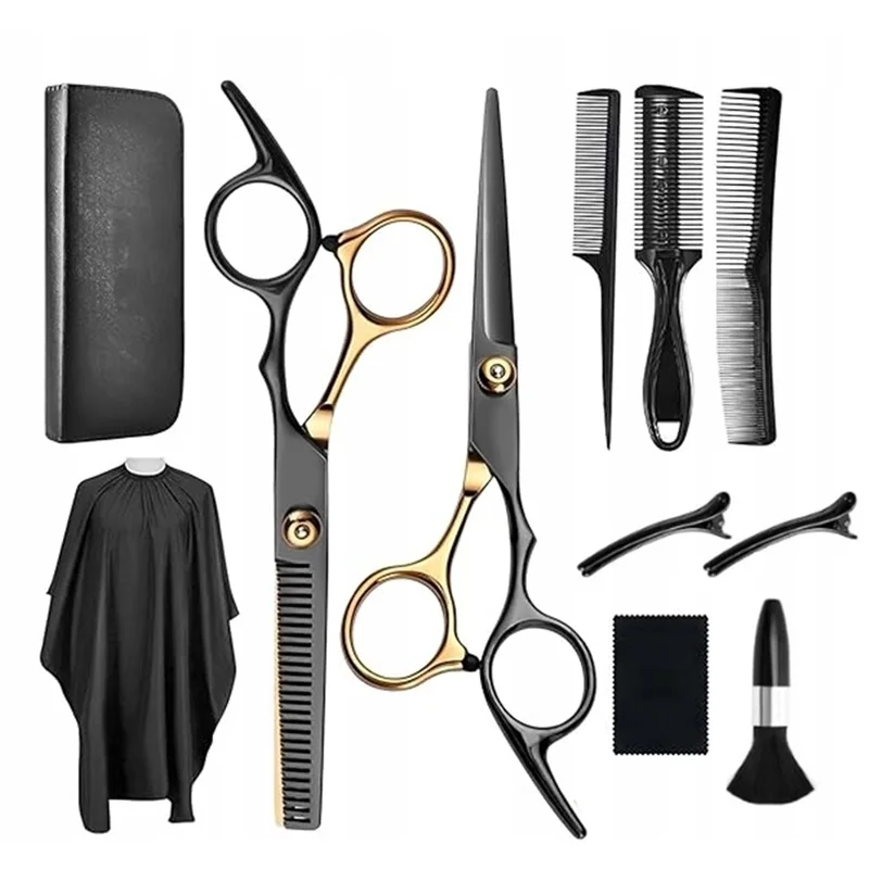 Hair Scissors, High-Quality Steel Cutting Set, 11 Pieces