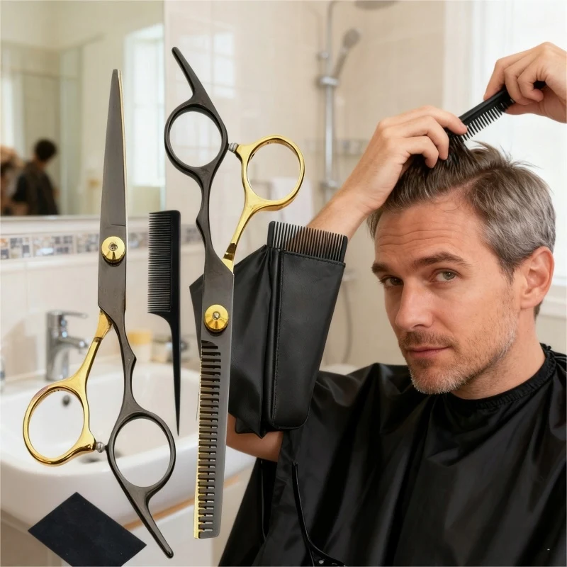 Hair Scissors, High-Quality Steel Cutting Set, 11 Pieces