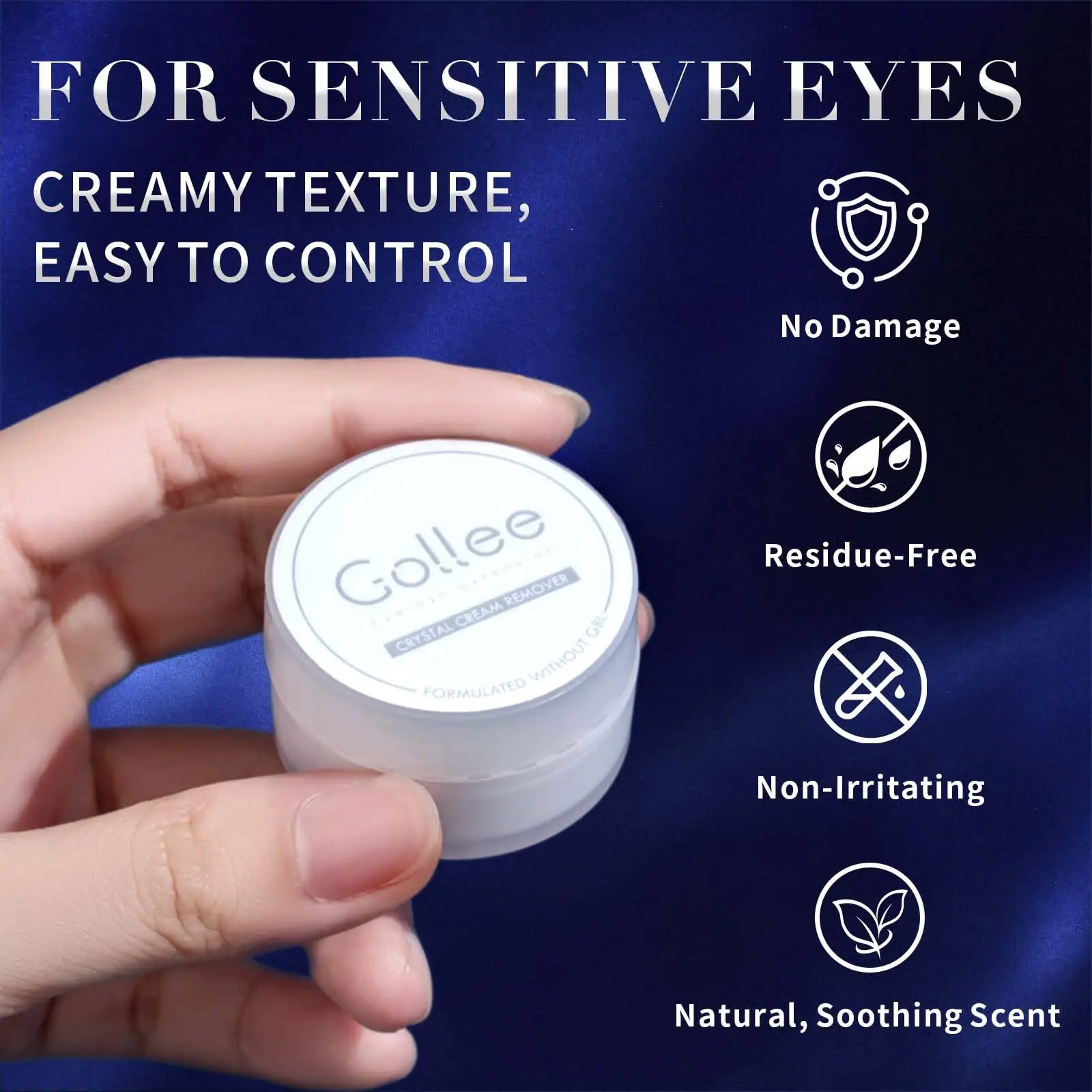 Gollee Eyelash Extension Remover New Formula 1Min Fast Dissolve No Damage to Natural Lash Professional Adhesive Remover Supplies