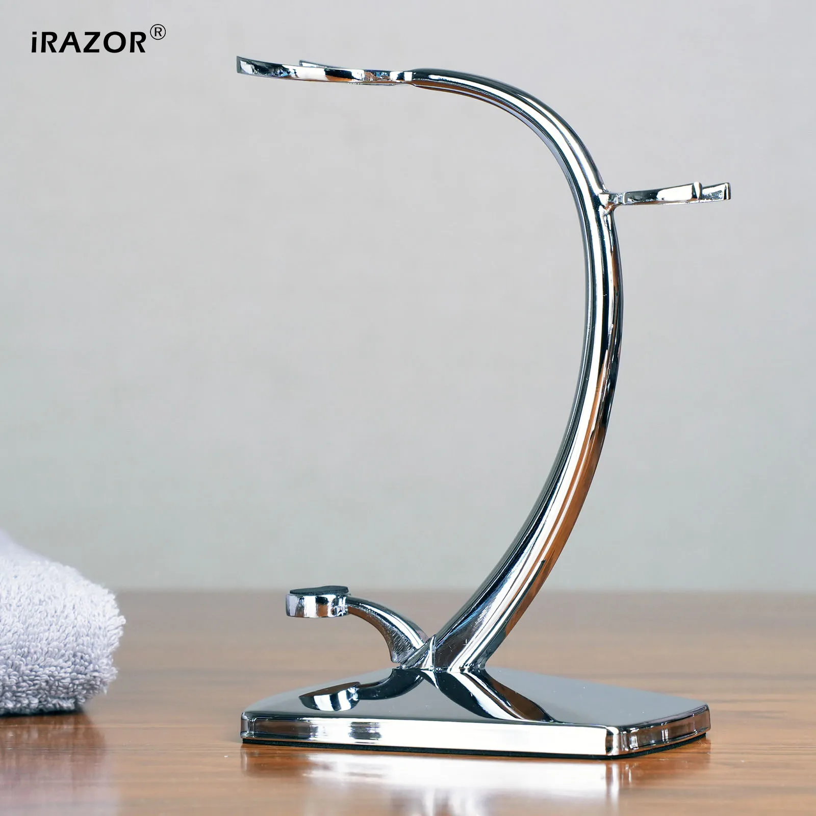 iRAZOR Shaving Bowl and Stand Set with Magnetic Base - 304 Steel Bowl & Chrome Plated Alloy Stand,Fit Most Razors and Brushes